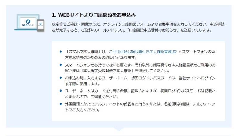 sbi銀行口座開設方法