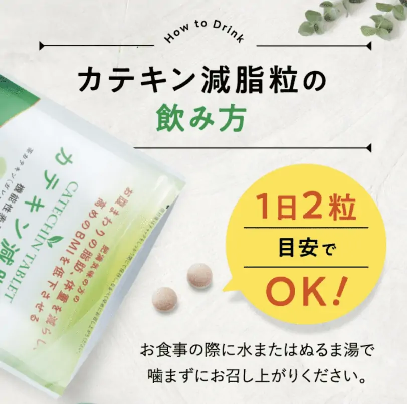 カテキン減脂粒は１日２粒目安で飲みやすい