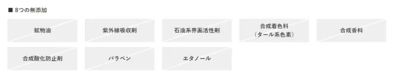 &beUVプライマーの肌に優しい8つの無添加処方