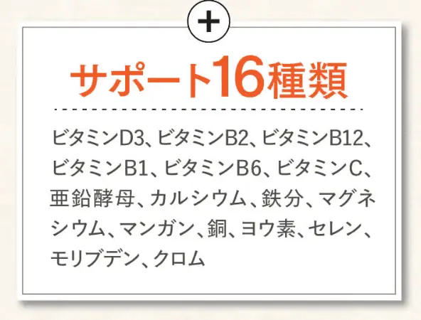 関節・和らぎ成分配合、さらにサポート16種類で膝のことを考え抜いたサプリメント