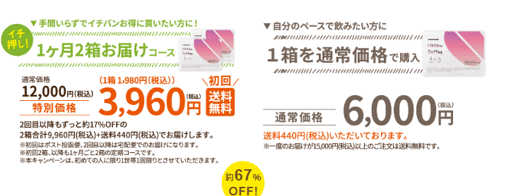 「理想のコーヒー」公式サイトの定期便・通常購入価格