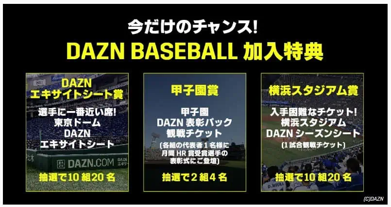 DAZNBASEBALLリリース記念｜豪華賞品プレゼントキャンペーン