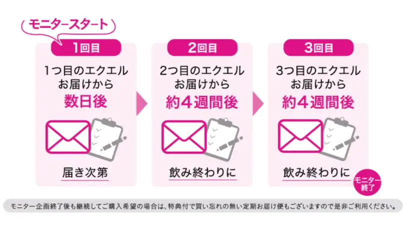エクエル特別モニターのアンケート回答スケジュール