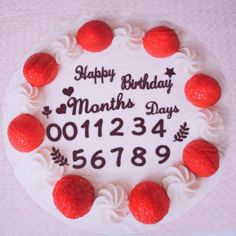 バースデーケーキの寝相アート