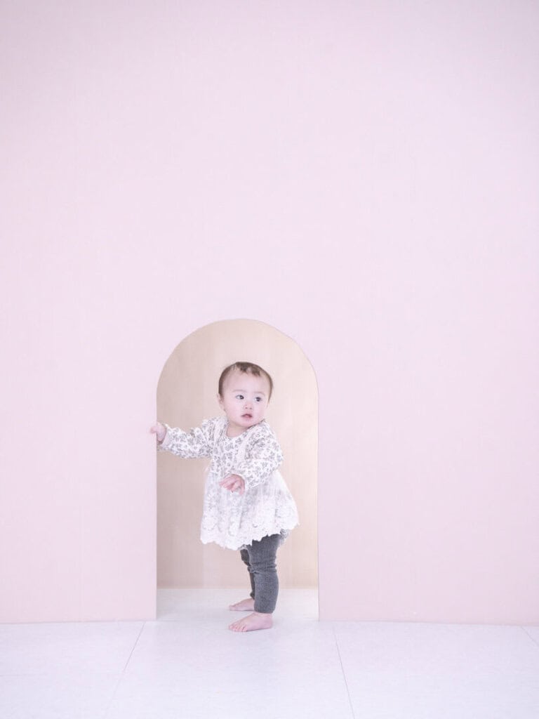 ピンク色のフォトブース