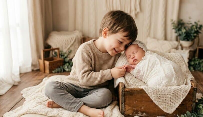 ニューボーンフォトの兄弟写真は「安全が整った瞬間」から美しくなる